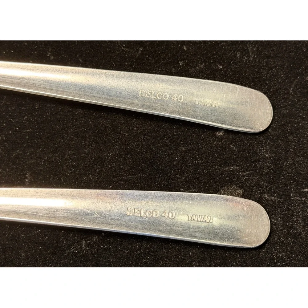 Delco 40 Stainless Steel Iced Tea Spoons Set of 2 Taiwan Flatware Silverware